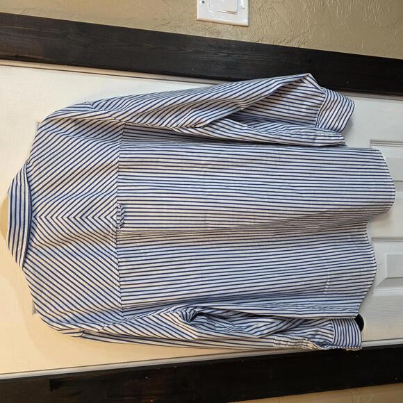 Casa Cabana Women's XXL Blue and White Striped Dress Shirt - Picture 6 of 9